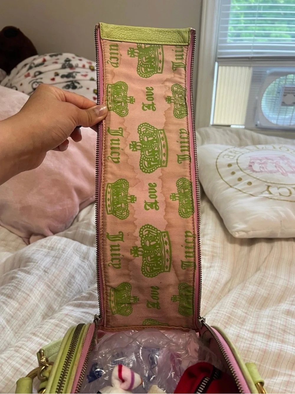 Vintage Juicy Couture pink and green Girl's Best Friend dog carrier